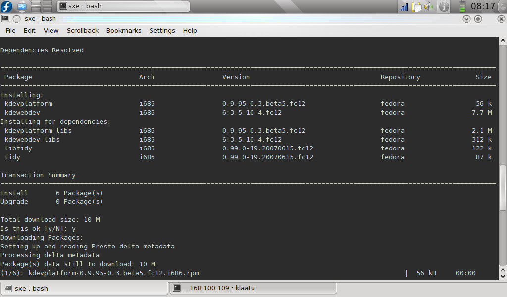 konsole installing quanta plus